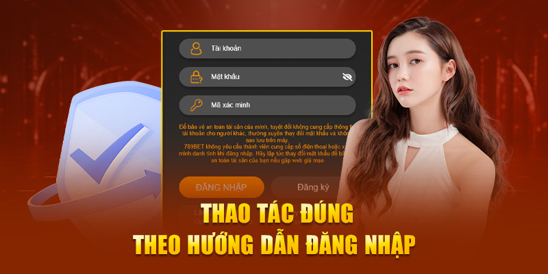 Thao tác đúng theo hướng dẫn đăng nhập  